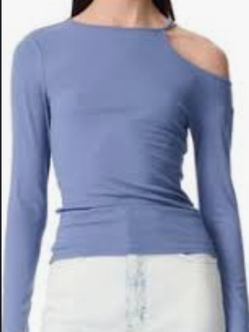 Robert Rodriguez Charlie Cold Shoulder Ribbed Top – Wild Wind Blue – Size S